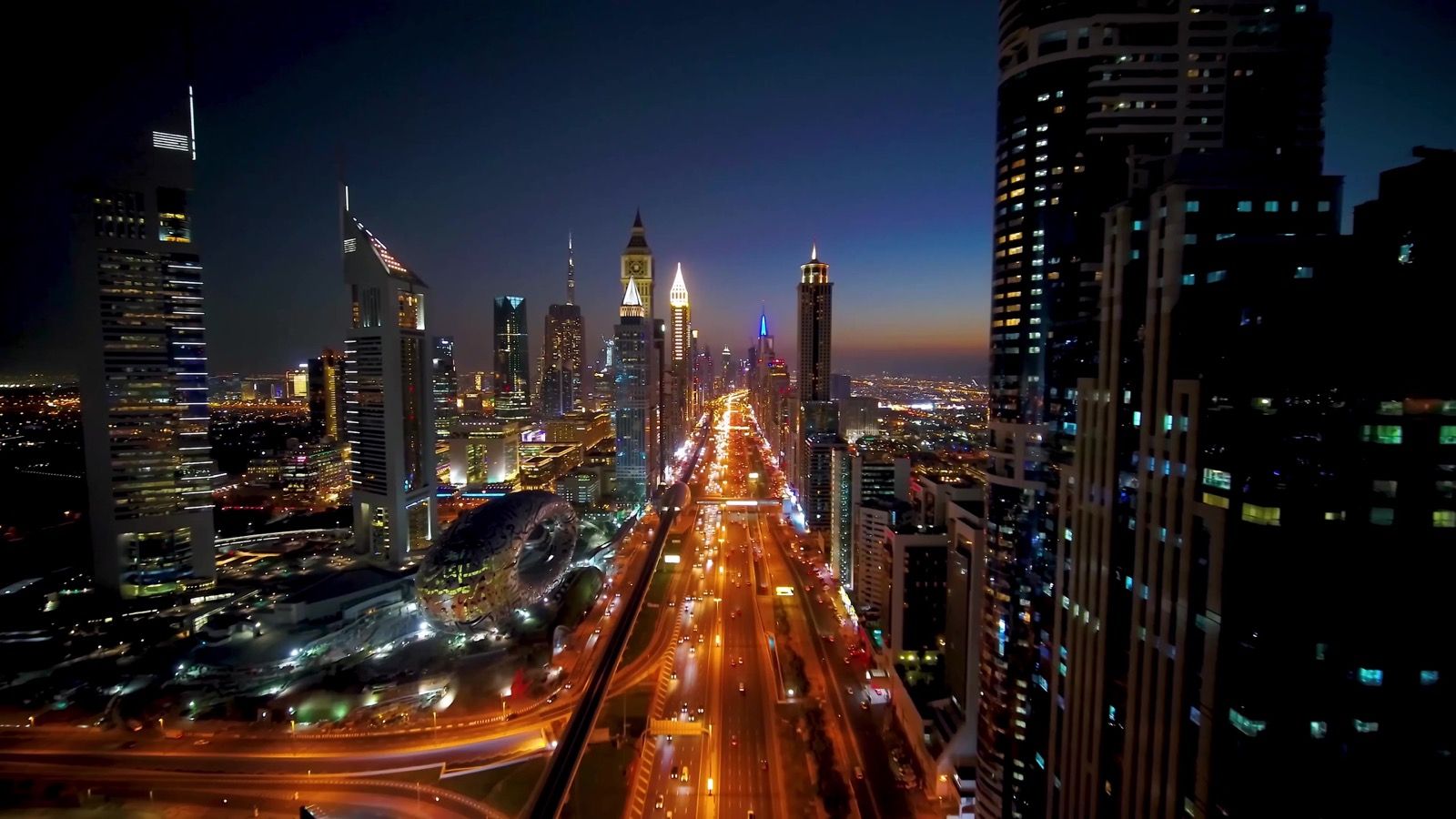 Abu Dhabi skyline at night